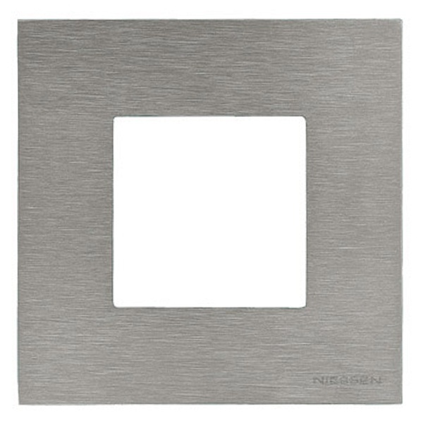 Рамка 1-постовая, 2-модульная, серия Zenit, натуральная сталь (N2271 OX)