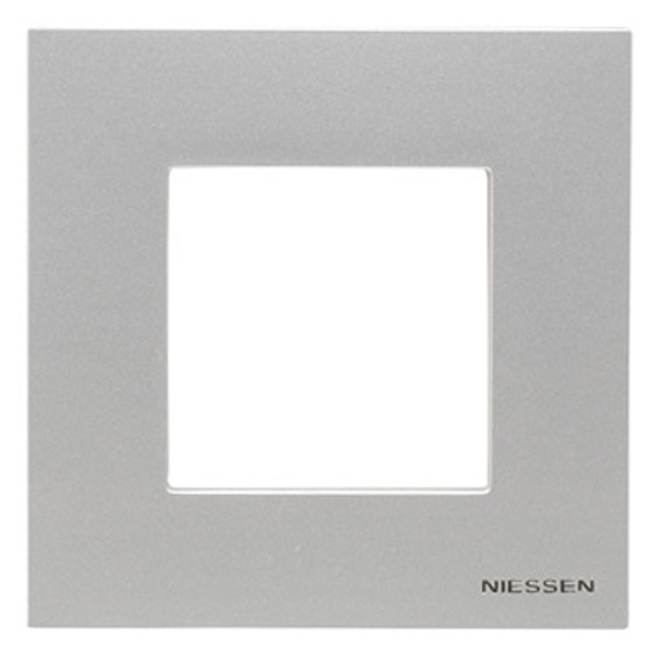 Рамка 1-постовая, 2-модульная, серия Zenit, серебристый (N2271 PL)