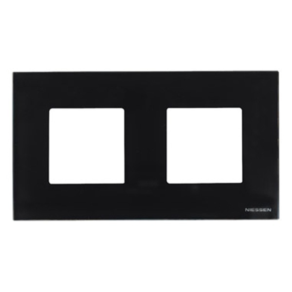 Рамка 2-постовая, серия Zenit, стекло чёрное (N2272 CN)
