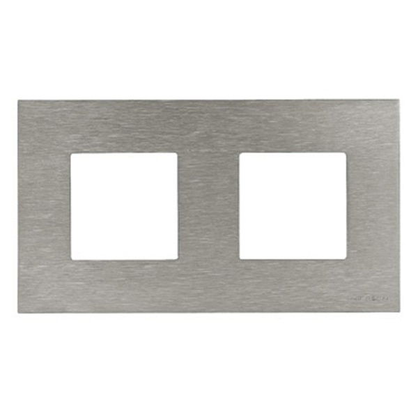 Рамка 2-постовая, серия Zenit, натуральная сталь (N2272 OX)
