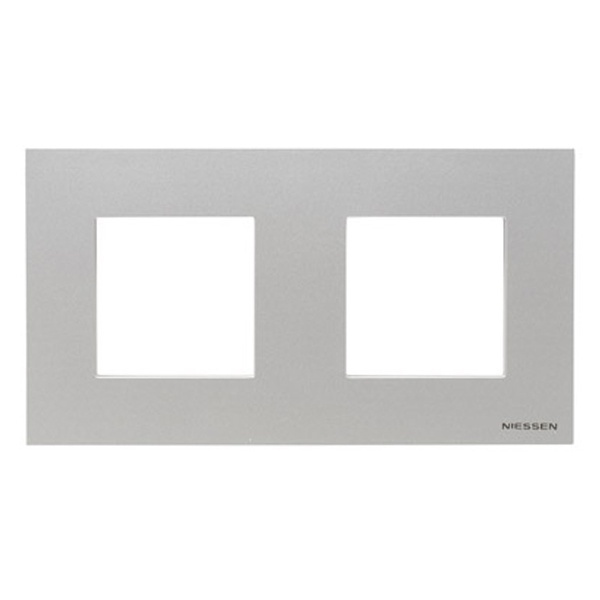 Рамка 2-постовая, серия Zenit, серебристый (N2272 PL)