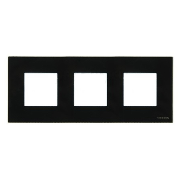Рамка 3-постовая, серия Zenit, стекло чёрное (N2273 CN)