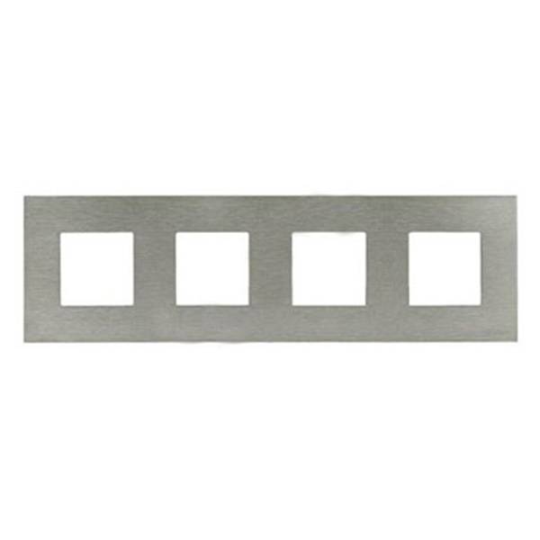 Рамка 4-постовая, серия Zenit, натуральная сталь (N2274 OX)