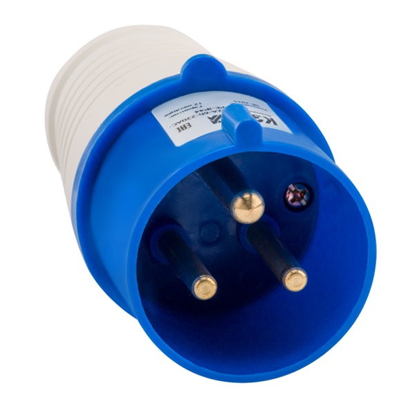 Вилка кабельная КЭАЗ 023-32А-6h-220AC-2P+PE-IP44