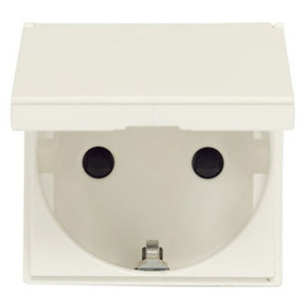 Розетка 220В с/з, с крышкой со шторками, 16А / 250В ABB Zenit, альпийский белый (N2288.1 BL)