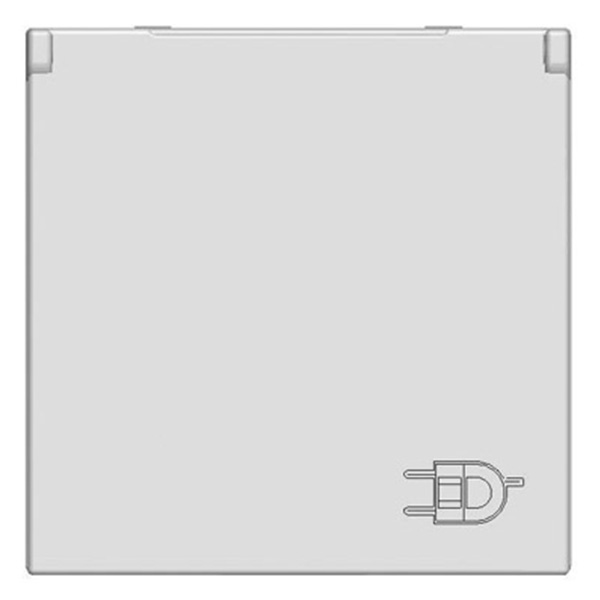 Розетка 220В с/з, с крышкой со шторками, 16А / 250В ABB Zenit, серебристый (N2288.1 PL)