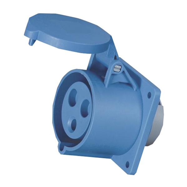 Розетка фланцевая КЭАЗ 323-32А-6h-220AC-2P+PE-IP44