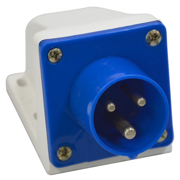 Вилка для монтажа на поверхность КЭАЗ 513-16А-6h-220AC-2P+PE-IP44