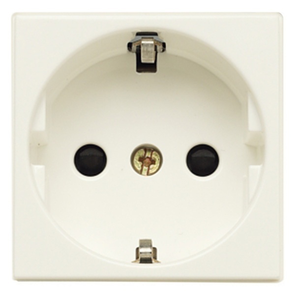 Розетка с/з, со шторками с рамкой, в сборе, 16А / 250В ABB Zenit, альпийский белый (N2288.2 BL)