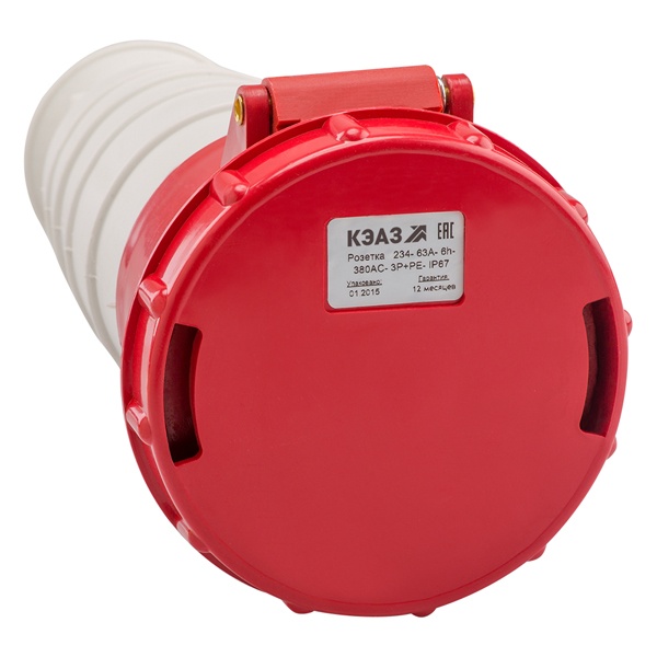 Розетка кабельная КЭАЗ 234 63А 6h 380AC 3P+PE IP67