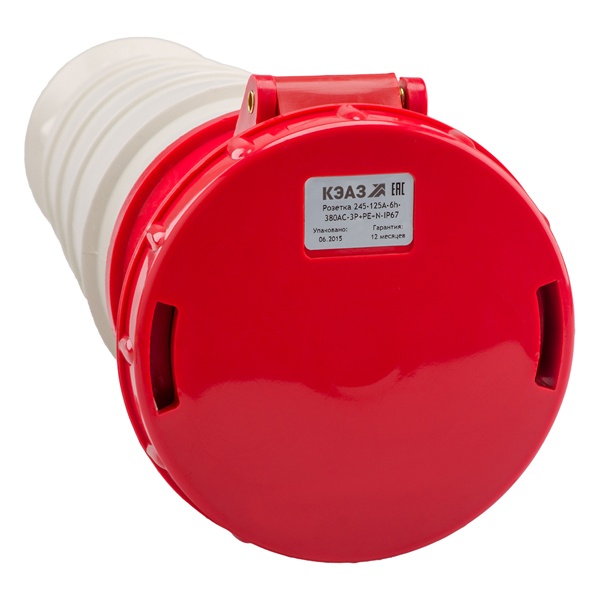 Розетка кабельная КЭАЗ 235 63А 6h 380AC 3P+PE+N IP67