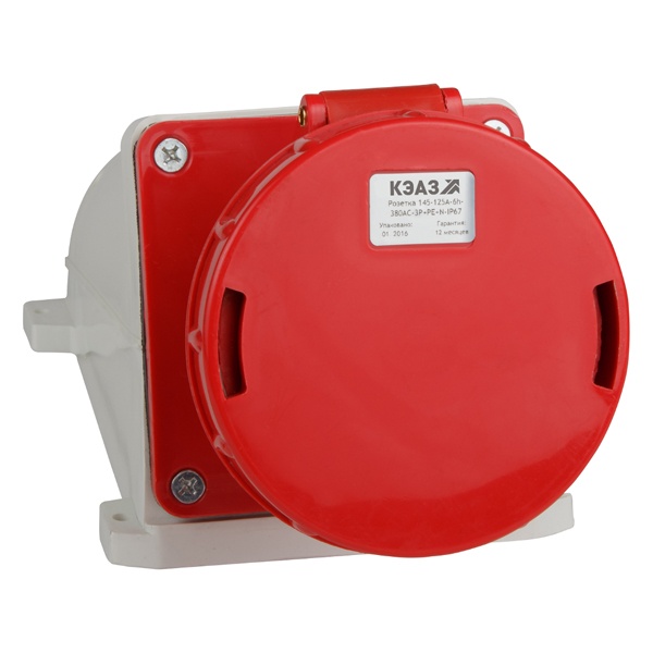 Розетка для монтажа на поверхность КЭАЗ 145 125А 6h 380AC 3P+PE+N IP67