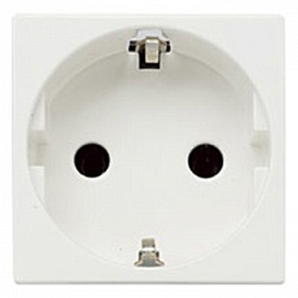 Розетка 220В с/з и безвинтовыми клеммами со шторками 16А ABB Zenit, альпийский белый (N2288.6 BL)