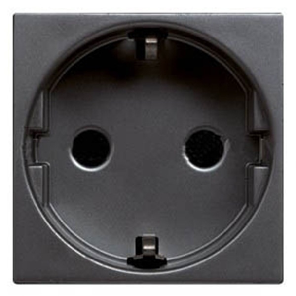Розетка 220В с/з со шторками 16А / 250В ABB Zenit, антрацит (N2288 AN)