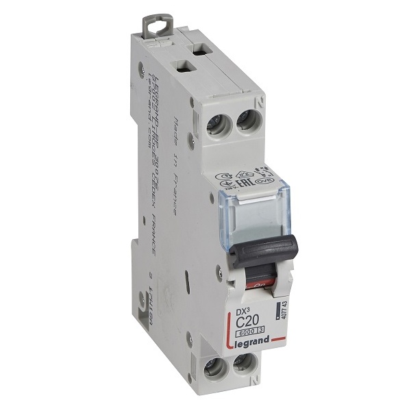 Автоматический выключатель Legrand DX3 1П+Н C20A 6/10kA 1 модуль (автомат электрический)