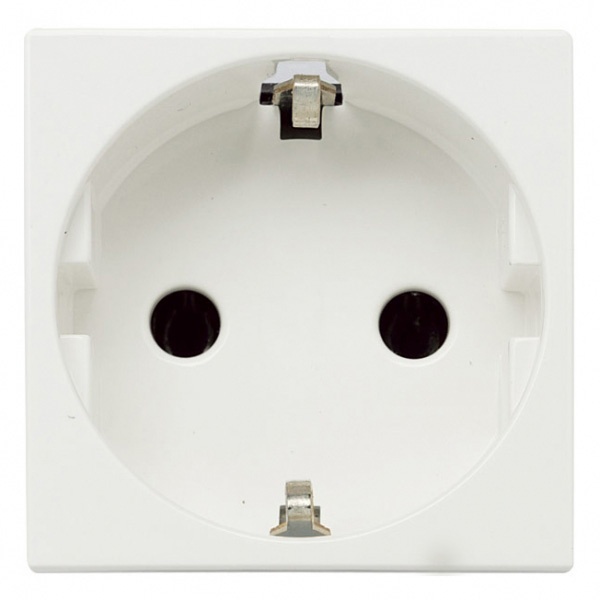 Розетка 220В с/з со шторками 16А ABB Zenit, альпийский белый (N2288 BL)