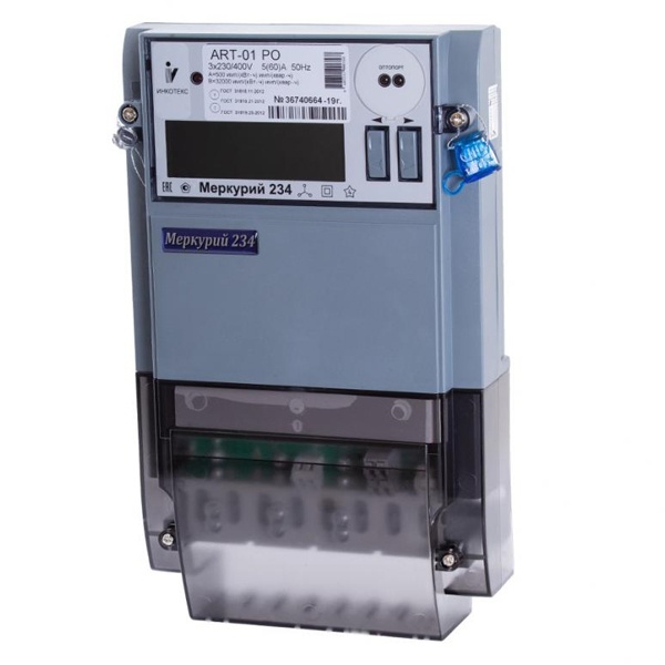 Электросчетчик Меркурий 234 ART2-01 PR 3x230/400В 5(60)А 1,0/2,0 многотарифный оптопорт RS-485 ЖКИ