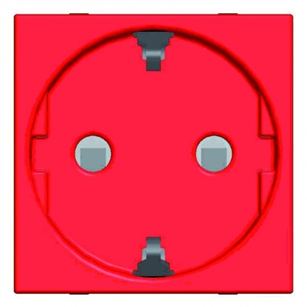 Розетка 220В с/з со шторками 16А / 250В ABB Zenit, красный (N2288 RJ)