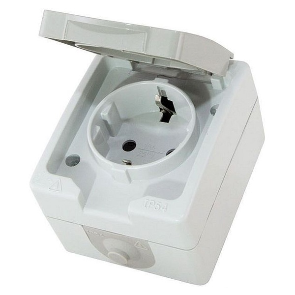 Розетка TDM 2П+З открытой установки Вуокса 16А IP54 серый