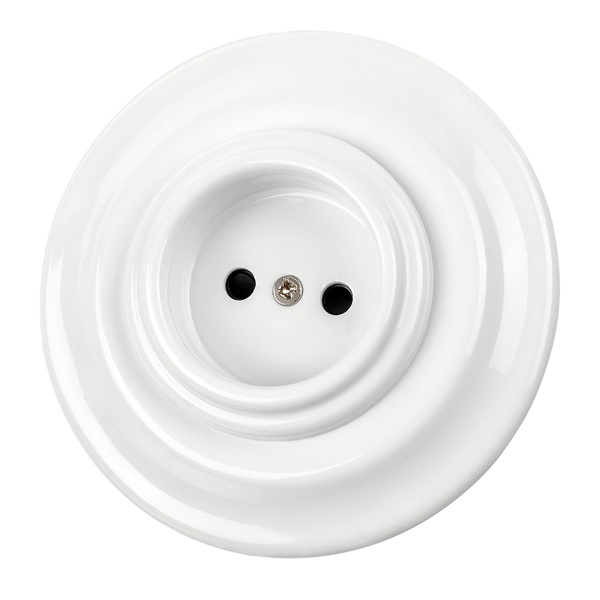 Розетка TDM Болонь 2П 10А 250В фарфор белый