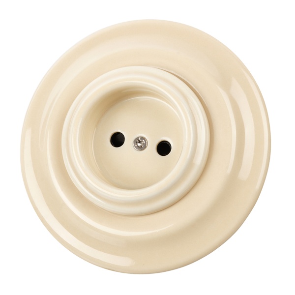 Розетка TDM Болонь 2П 10А 250В фарфор слоновая кость (бежевый)