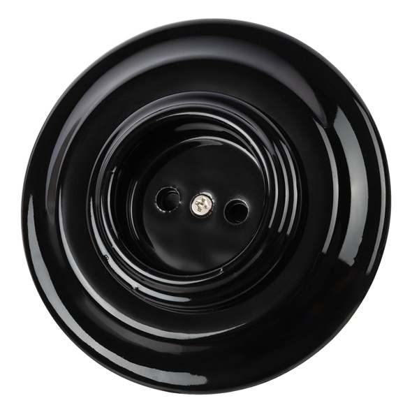 Розетка без заземления TDM Болонь 2П 10А 250В фарфор черный