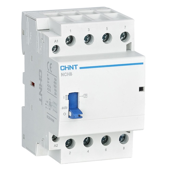 Контактор модульный с ручным управлением Chint NCH8-63M/40 63А 4НО АС220/240В 50/60Гц (R)