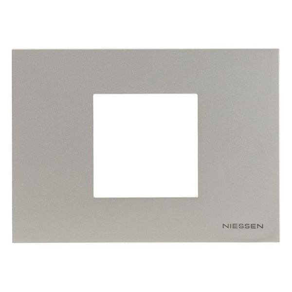 Рамка итальянского стандарта на 2 модуля, серия Zenit, цвет серебристый (N2472 PL)