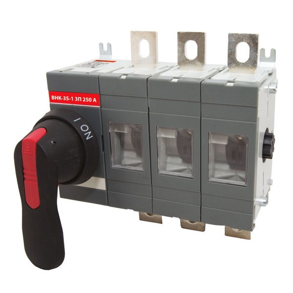 Рубильник TDM ВНК-35-1 3П 250А с установленной фронтальной ручкой управления (выключатель нагрузки)