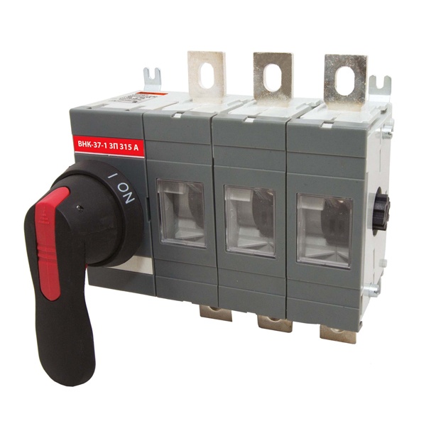 Рубильник TDM ВНК-37-1 3П 315А с установленной фронтальной ручкой управления (выключатель нагрузки)