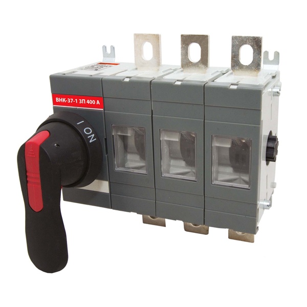 Рубильник TDM ВНК-37-1 3П 400А с установленной фронтальной ручкой управления (выключатель нагрузки)