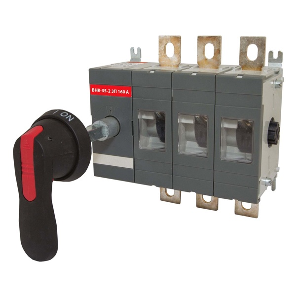 Рубильник TDM ВНК-35-2 3П 160А с выносной фронтальной ручкой управления и переходником 185 мм (выключатель нагрузки)