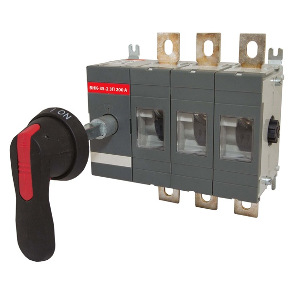 Рубильник TDM ВНК-35-2 3П 200А с выносной фронтальной ручкой управления и переходником 185 мм (выключатель нагрузки)