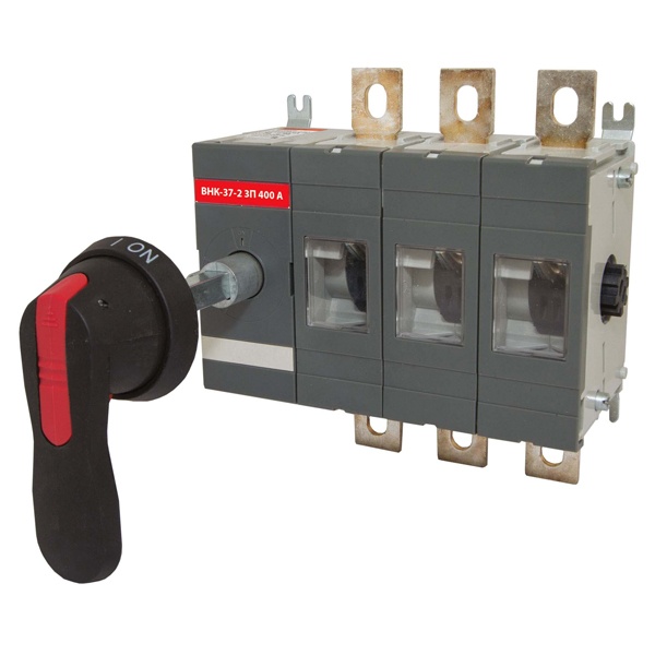 Рубильник TDM ВНК-37-2 3П 400А с выносной фронтальной ручкой управления и переходником 185 мм (выключатель нагрузки)