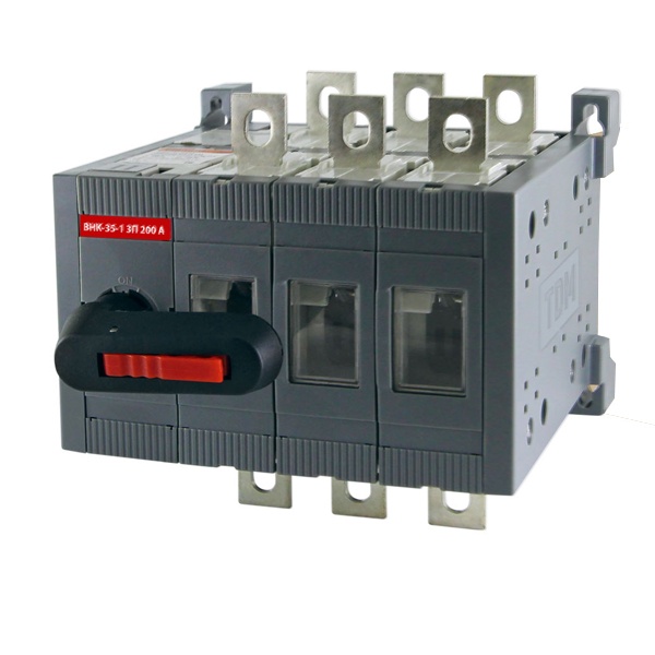 Рубильник TDM ВНК-35-1 3П 200А реверсивный с установленной фронтальной ручкой управления (выключатель нагрузки)