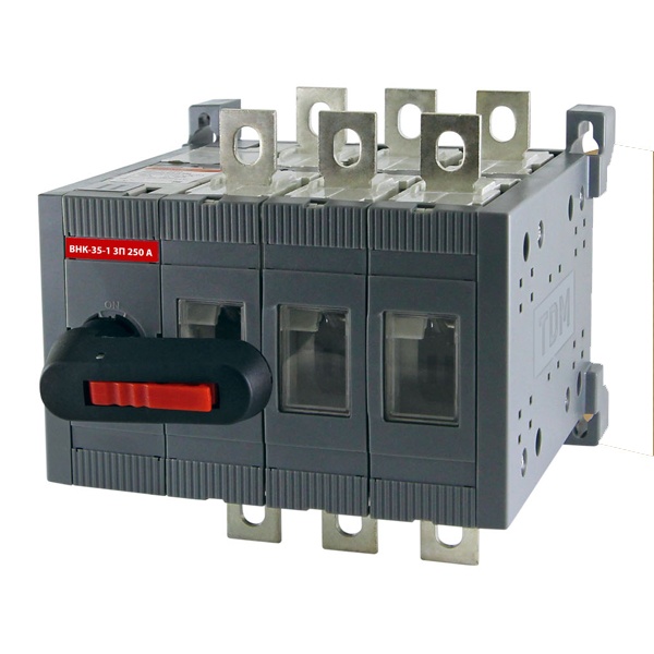 Рубильник TDM ВНК-35-1 3П 250А реверсивный с установленной фронтальной ручкой управления (выключатель нагрузки)