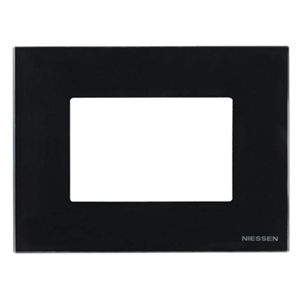 Рамка итальянского стандарта на 3 модуля, серия Zenit, стекло чёрное (N2473 CN)