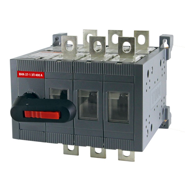 Рубильник TDM ВНК-37-1 3П 400А реверсивный с установленной фронтальной ручкой управления (выключатель нагрузки)