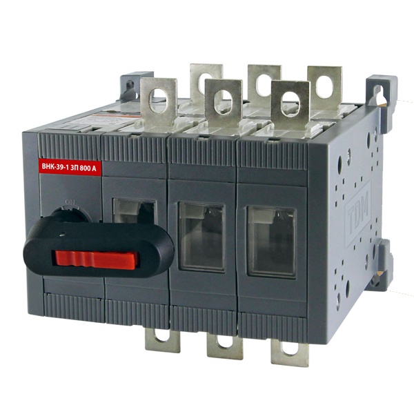 Рубильник TDM ВНК-39-1 3П 800А реверсивный с установленной фронтальной ручкой управления (выключатель нагрузки)