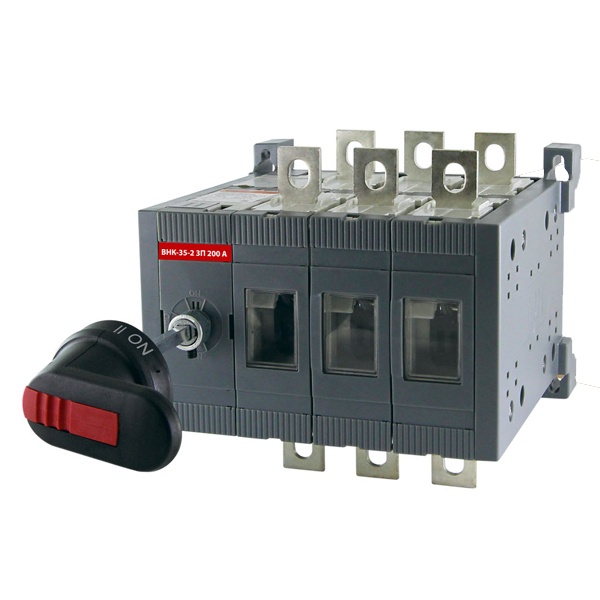 Рубильник TDM ВНК-35-2 3П 200А реверсивный с выносной фронтальной ручкой и переходником 185 мм (выключатель нагрузки)