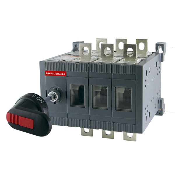 Рубильник TDM ВНК-35-2 3П 250А реверсивный с выносной фронтальной ручкой и переходником 185 мм (выключатель нагрузки)