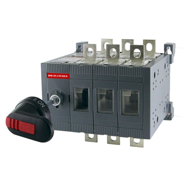 Рубильник TDM ВНК-39-2 3П 630А реверсивный с выносной фронтальной ручкой и переходником 185 мм (выключатель нагрузки)