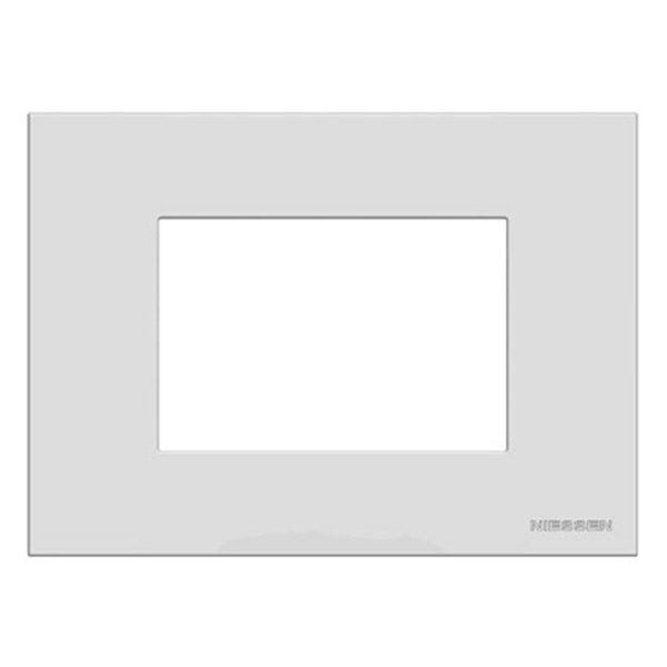 Рамка итальянского стандарта на 3 модуля, серия Zenit, цвет серебристый (N2473 PL)
