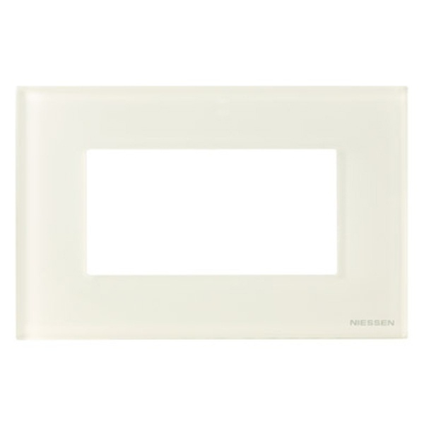 Рамка итальянского стандарта на 4 модуля, серия Zenit, стекло белое (N2474 CB)