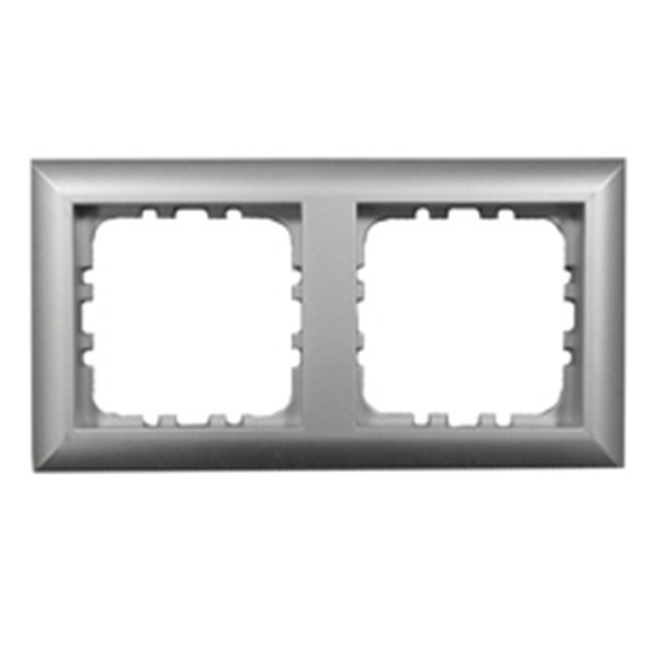 Рамка 2-постовая Экопласт LK60, серебристый металлик
