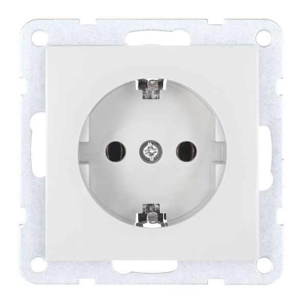Розетка с заземляющим контактом, без шторок Экопласт LK60, белый