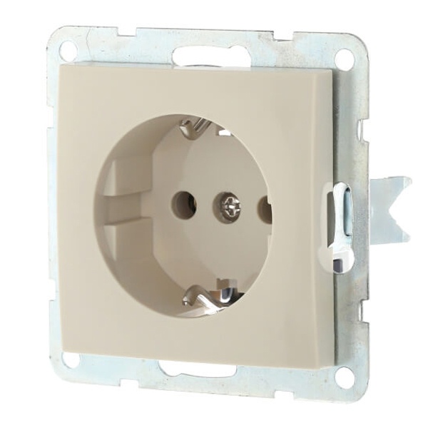 Розетка с заземляющим контактом, без шторок Экопласт LK60, бежевый