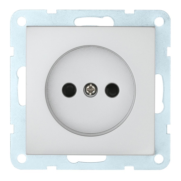 Розетка без заземляющего контакта, со шторками Экопласт LK60, серебристый металлик