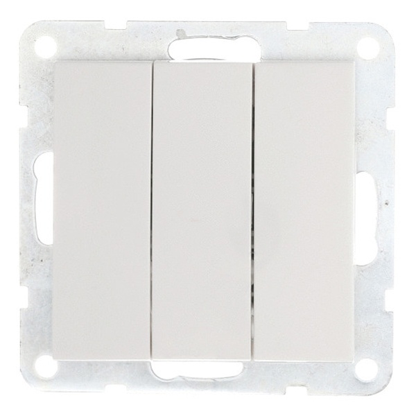 Выключатель 3-клавишный Экопласт (схема 1+1+1) 16 A, 250 B LK60, белый