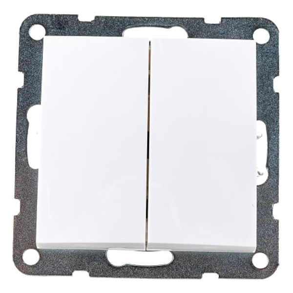 Переключатель 2-клавишный Экопласт, с двух мест (схема 6+6) 16 A, 250 B LK60, белый